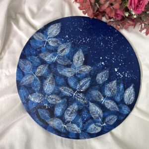 Acrylic Leaf Imprints on Canvas