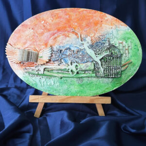 “Freedom Gives You the Power to Fly” – Oval Tricolor Canvas